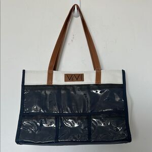 Cookie Lee Vivi Display Pocket Tote Bag Blue Women's Large Handbag